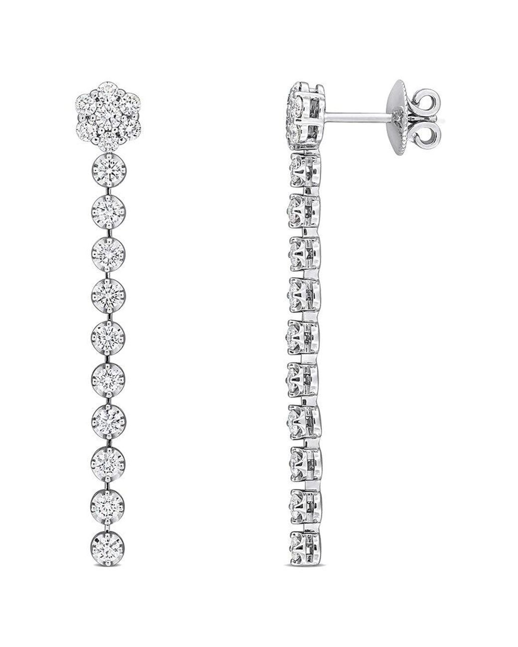 Rina Limor White 14k 1.66 Ct. Tw. Diamond Drop Earrings