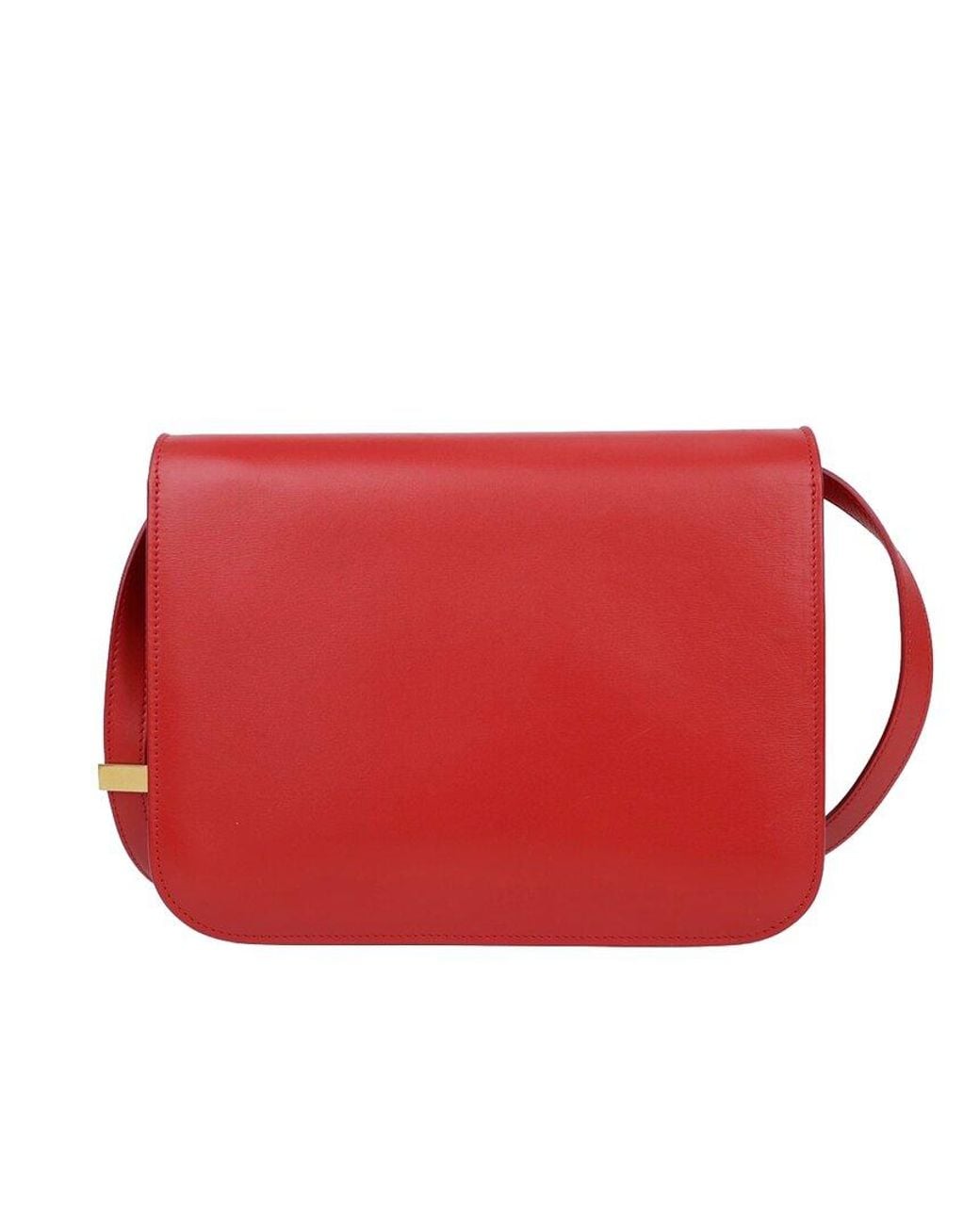 Céline Red Calfskin Medium Classic Box Shoulder Bag (Authentic Pre-Loved)