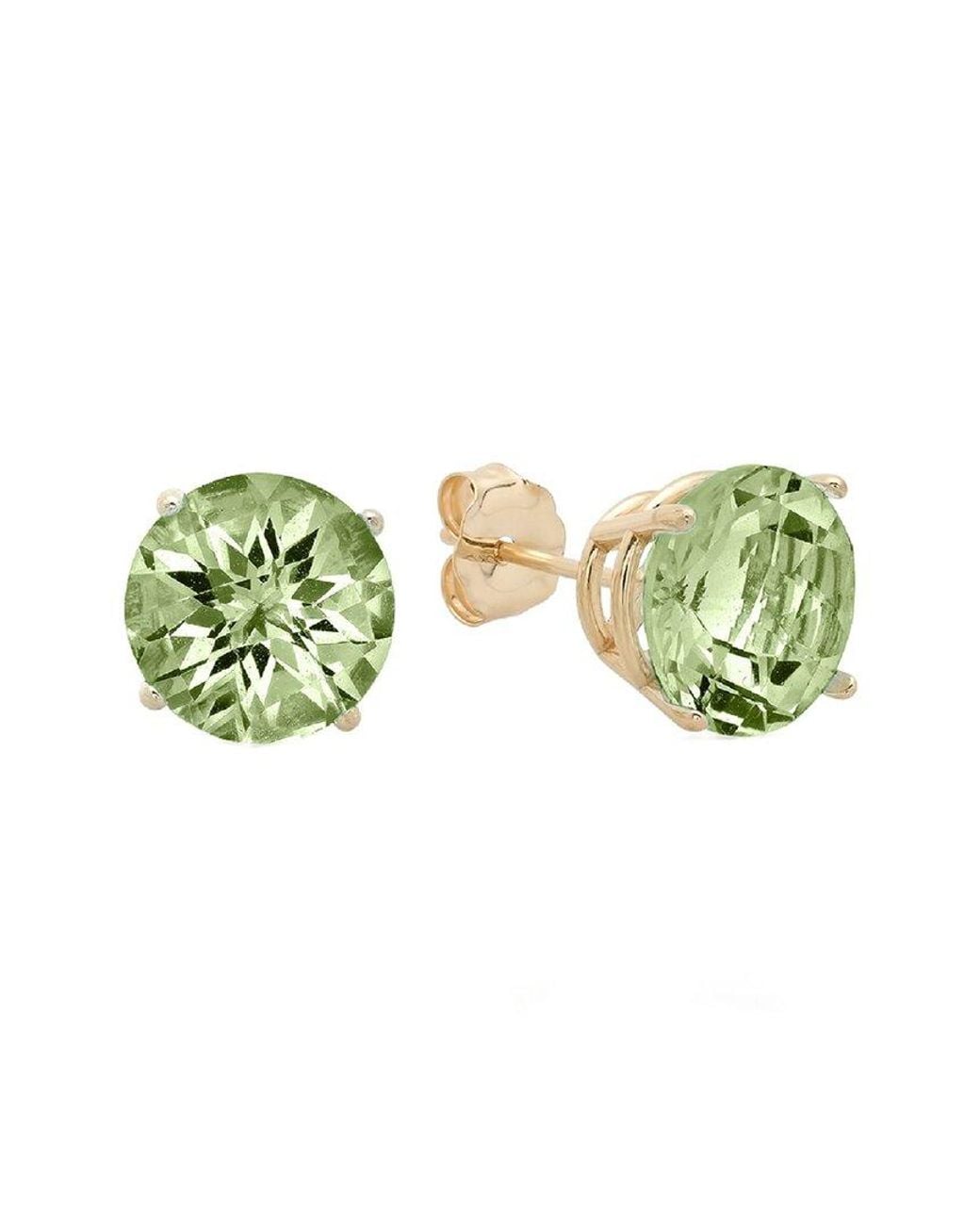 MaxColor 10k 3.40 Ct. Tw. Green Amethyst Studs