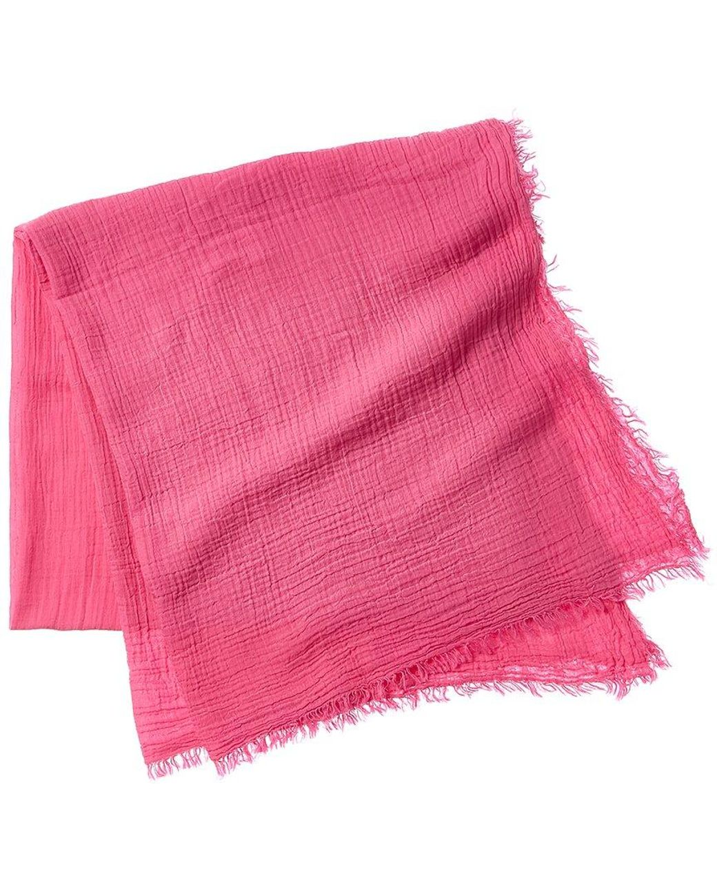 Saachi Pink Solid Fringed Scarf