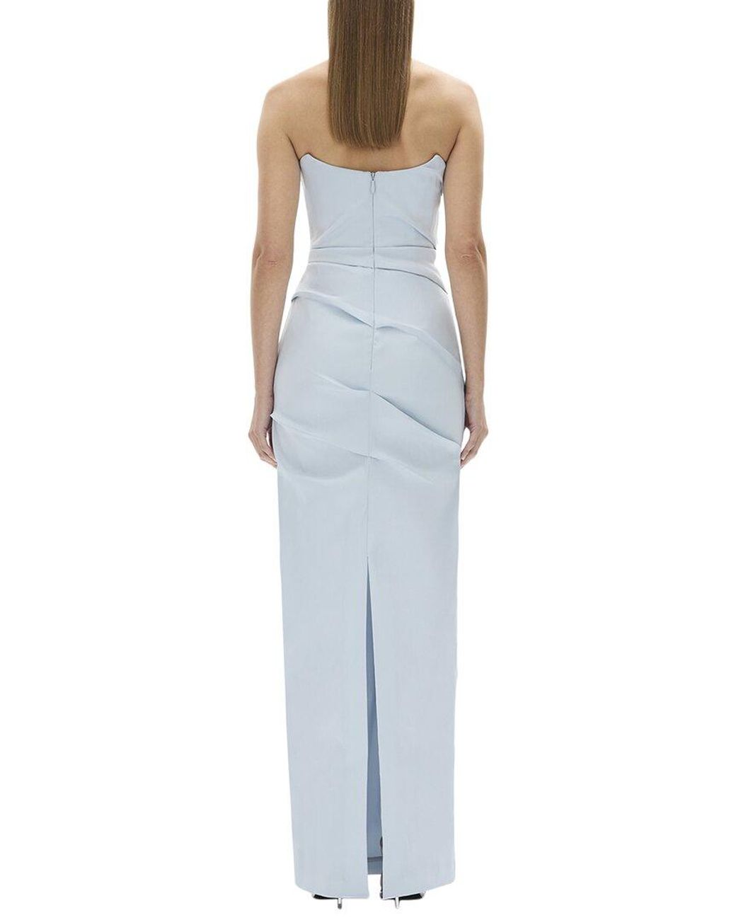 Rachel Gilbert Blue Sienna Fitted Gown