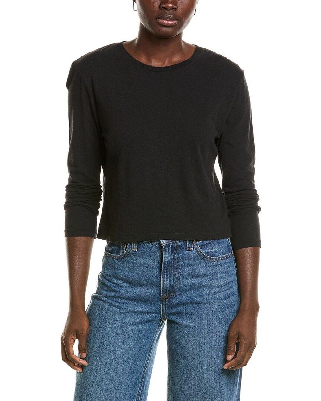 Amo Denim Black Amo Babe Linen-Blend T-Shirt