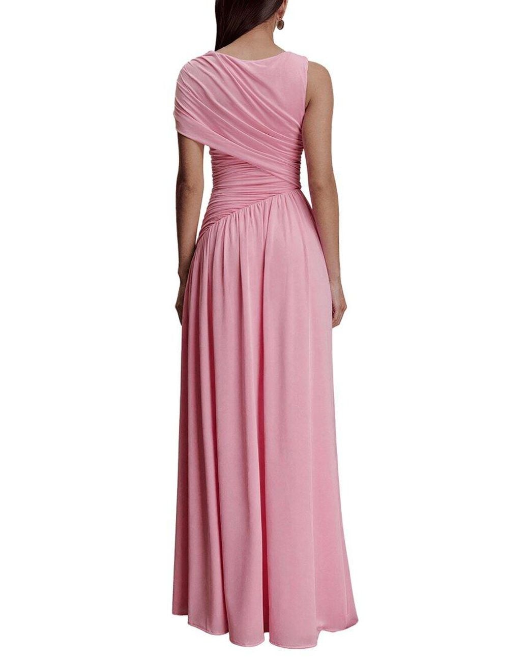 Dilireba Pink One-Shoulder Maxi Dress