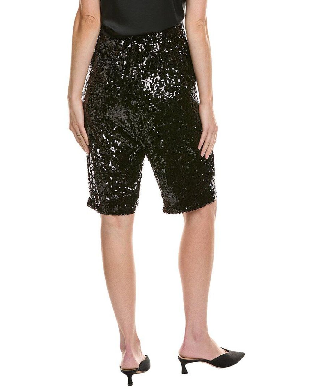 LAPOINTE Green Sequin High-Waist Short