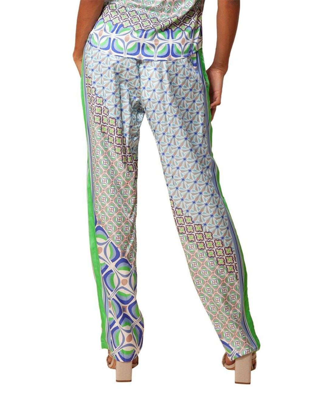 Hale Bob Blue Silk-blend Pant