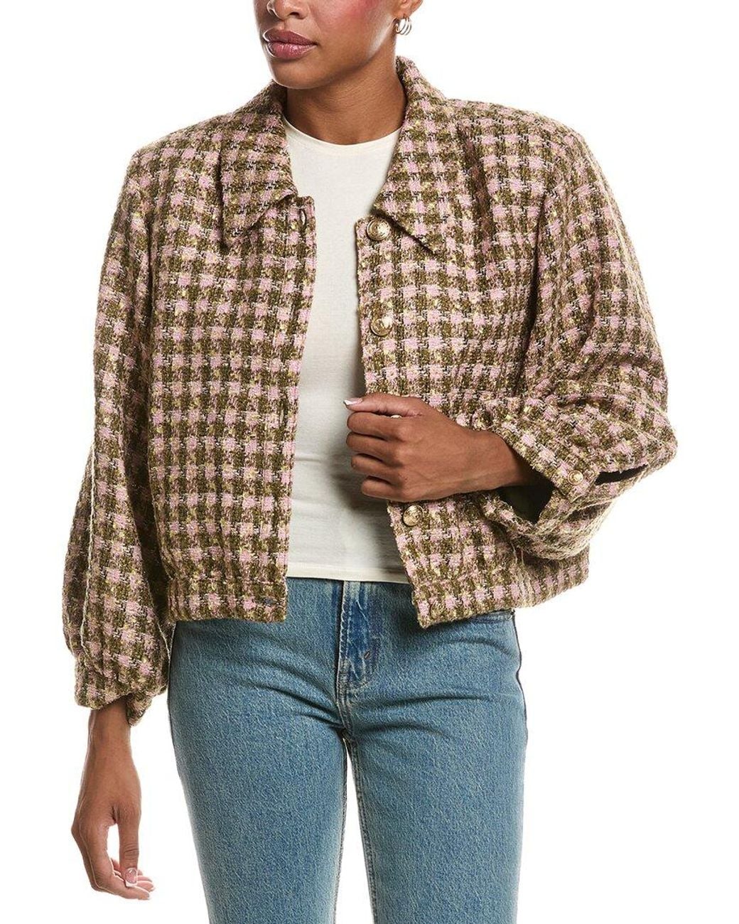 L'Agence Multicolor Bridges Crop Jacket