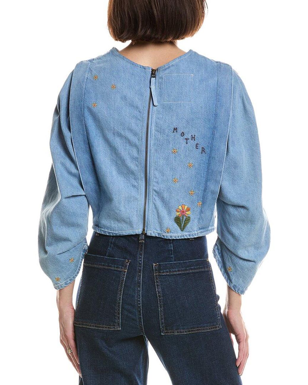 Mother Blue The Heyday Puff Sleeve Top