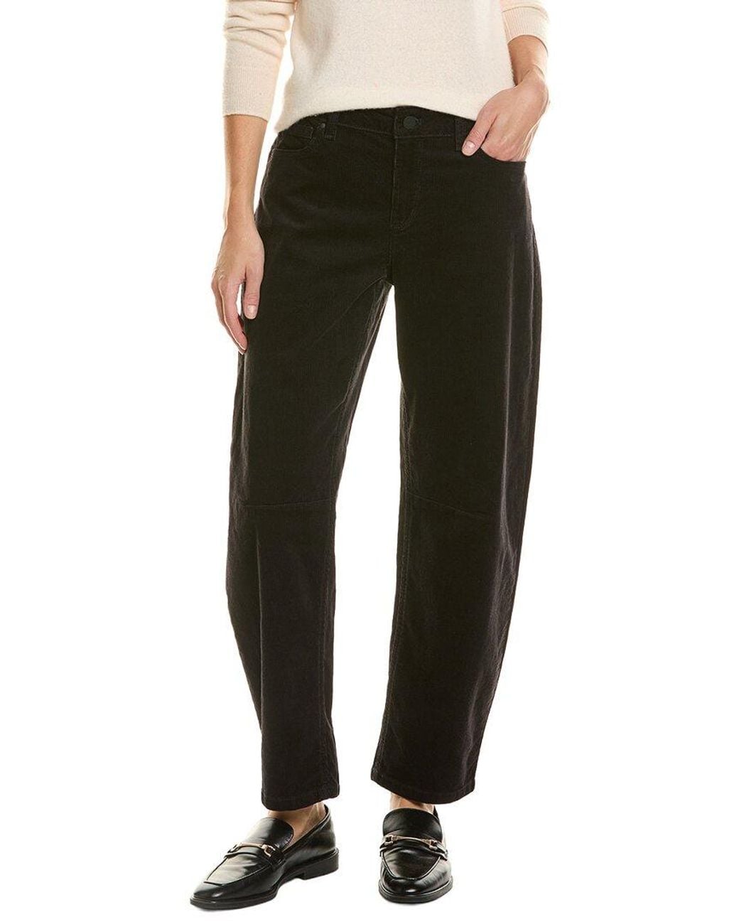 Jones New York Black Lexington Barrel Leg Classic Corduroy Pant