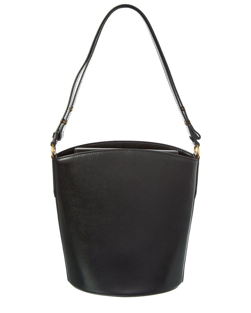 Tom Ford Black Logo Medium Leather Bucket Bag