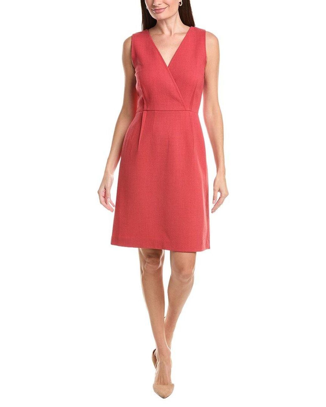 Lafayette 148 New York Red Valetta Wool Dress