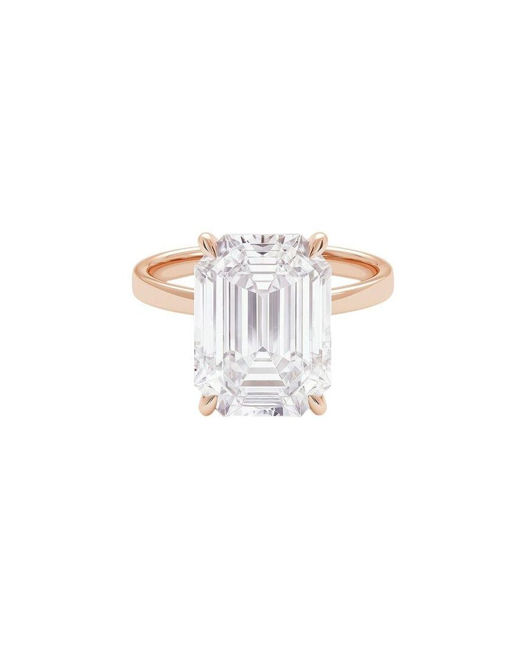 Lab Grown Diamonds White 14K Rose 8.20 Ct. Tw. Lab-Grown Diamond Ring