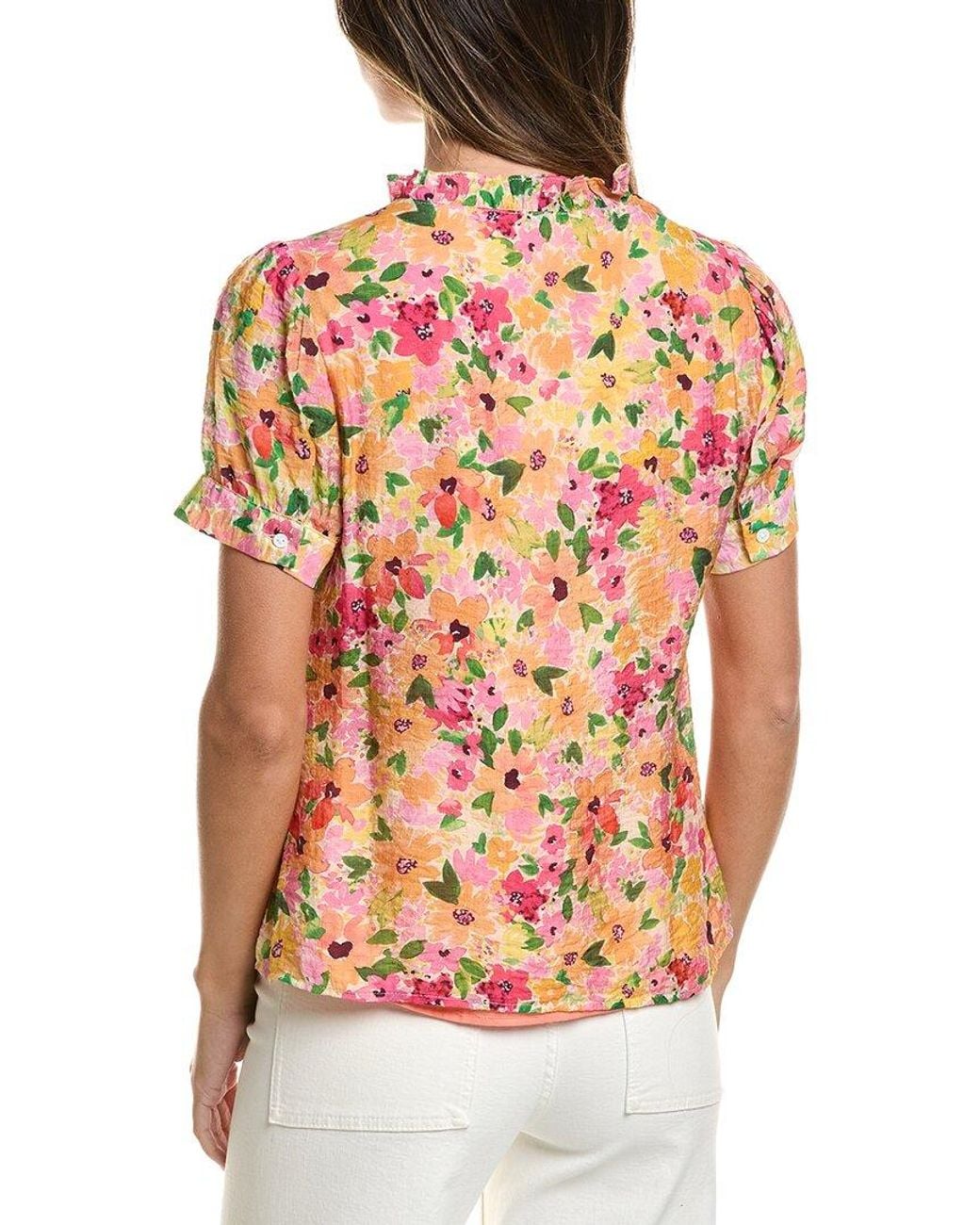 Cece Red V-Neck Top