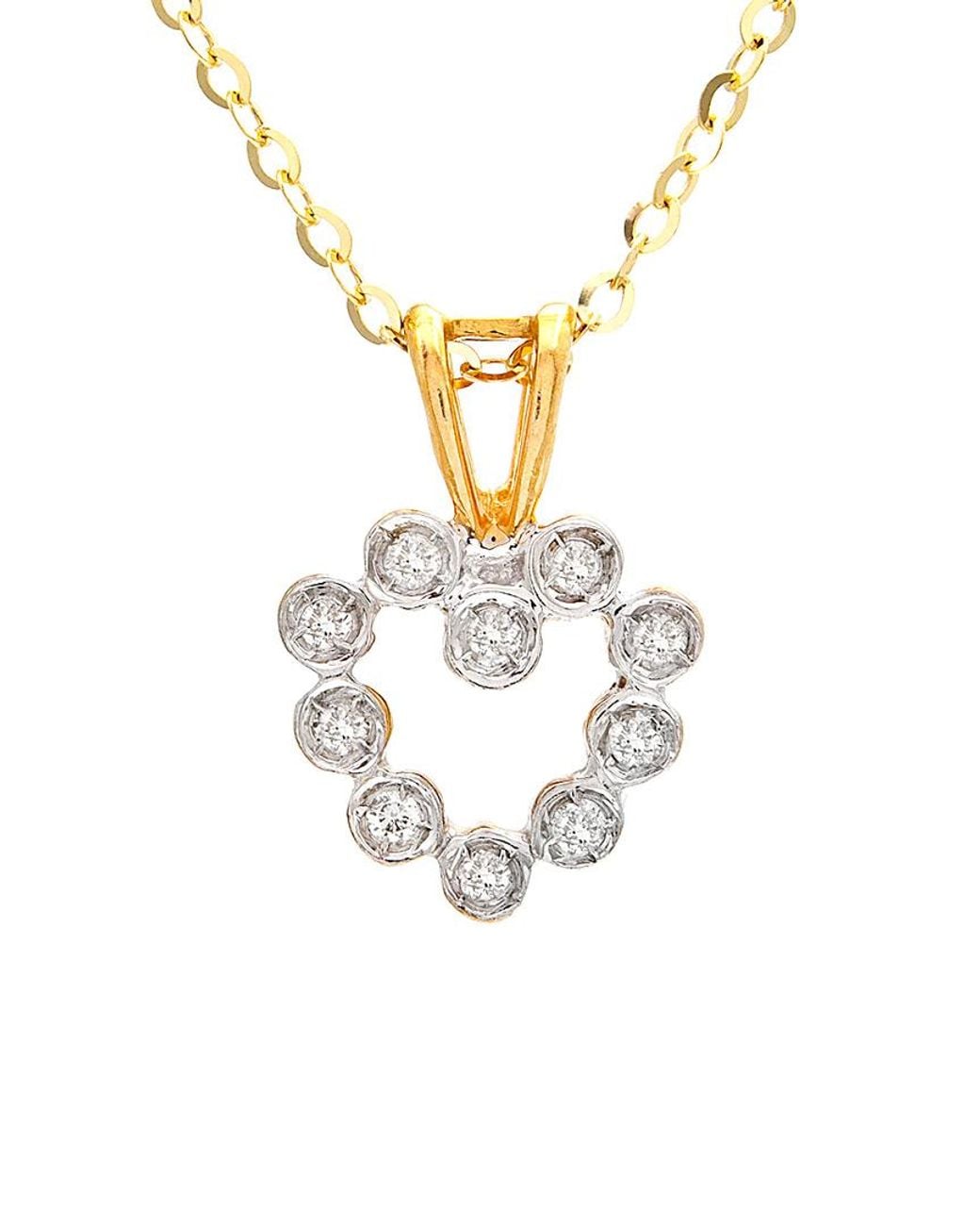 Diamond Select Cuts Metallic 14K 0.09 Ct. Tw. Diamond Pendant