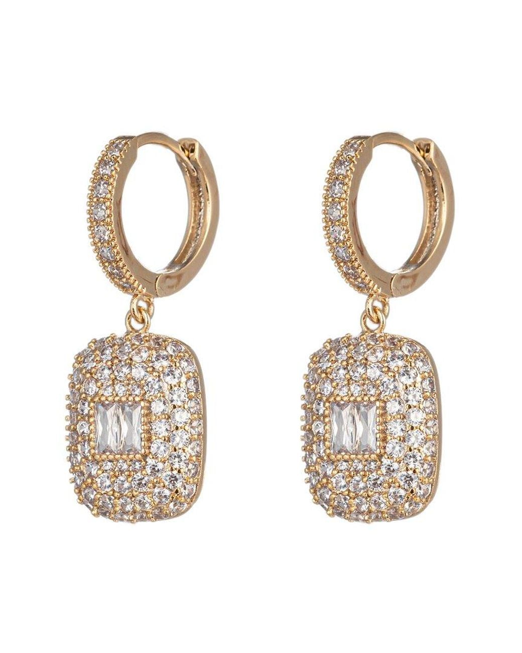 Eye Candy LA White Luxe Collection Cz Maya Huggie Earrings