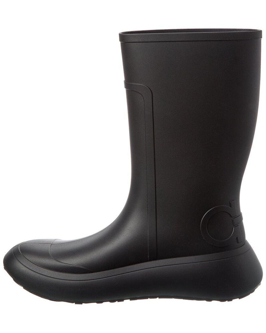 Ferragamo Black Rubber Boot for men