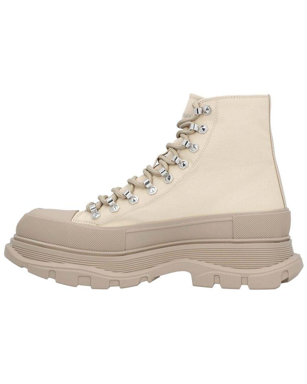 McQueen Natural Canvas Tread Slick Boot, Never Worn (Authentic Pre- Loved) for men