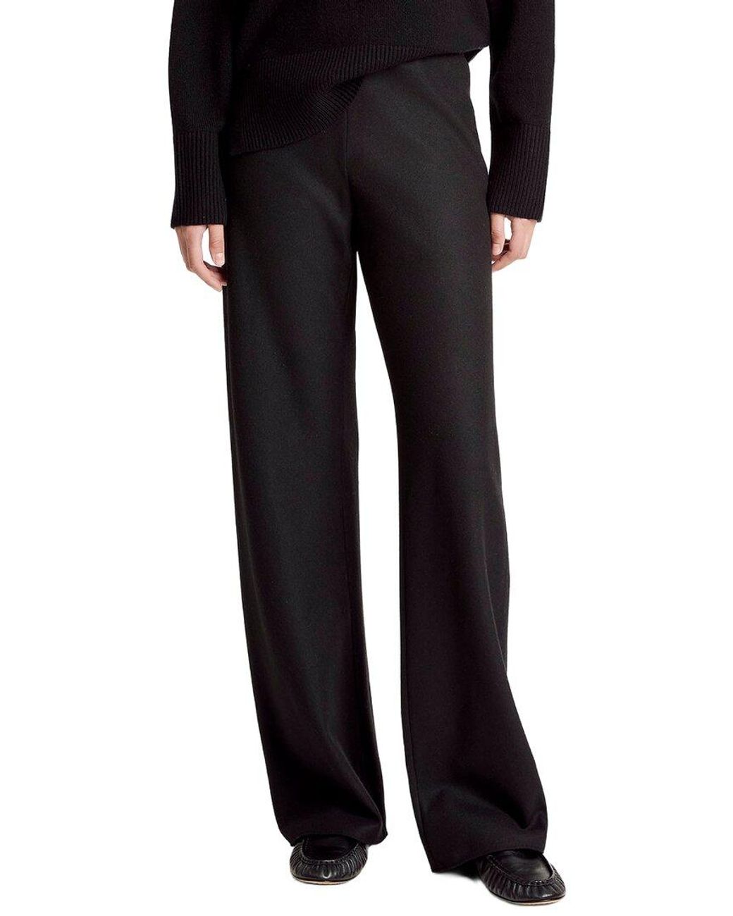 Vince Black High Waist Wool-Blend Bias Pant