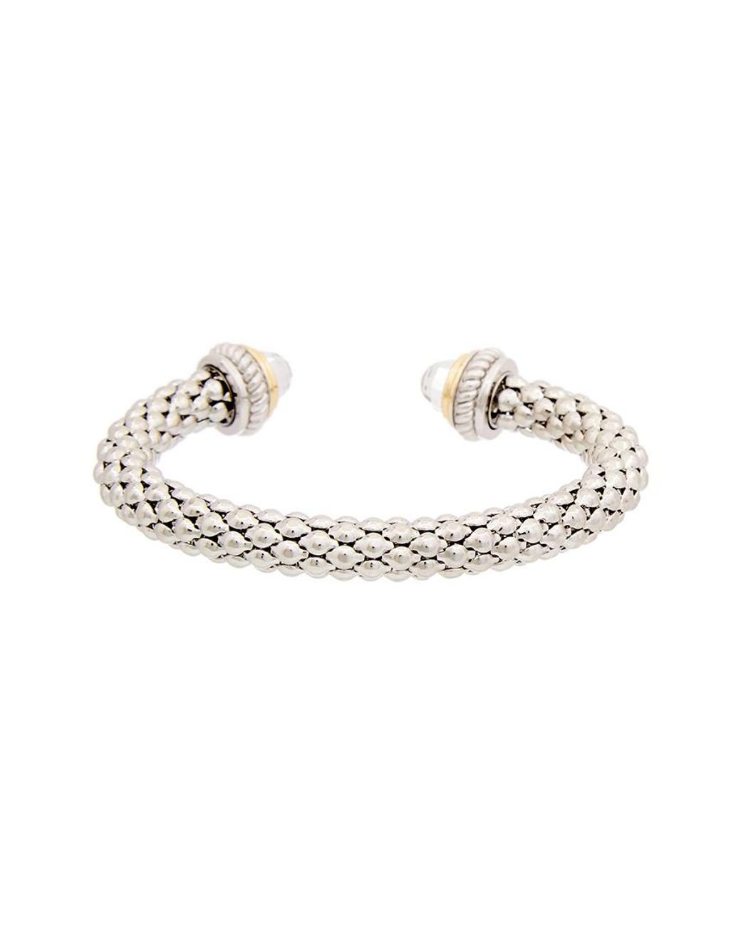 Juvell White 18K Plated Topaz Cuff