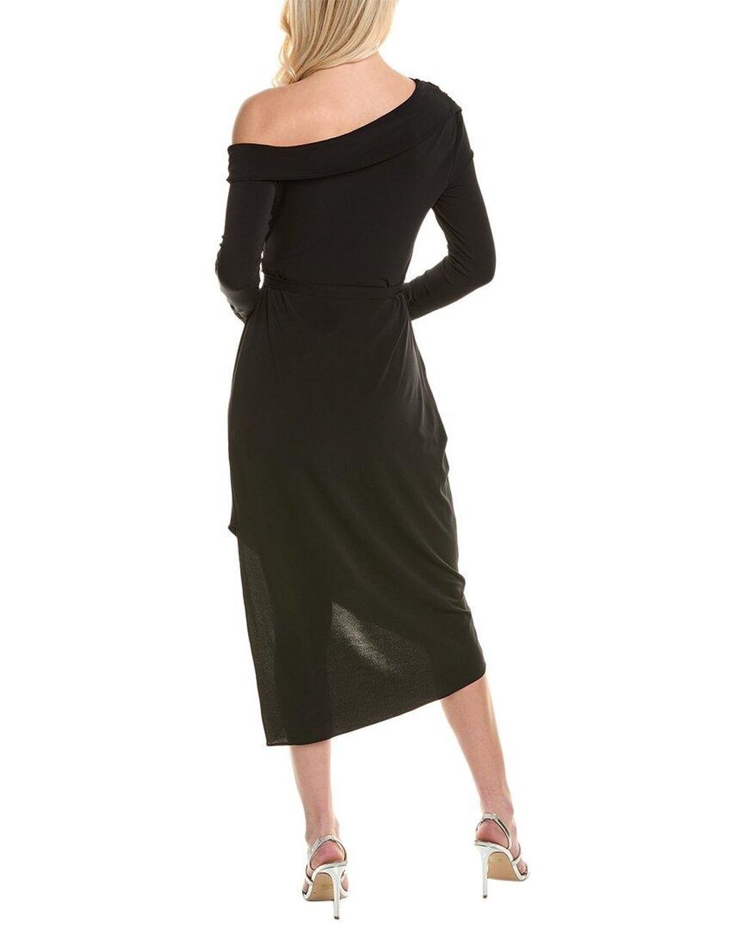 Halston Heritage Black Eden Midi Dress