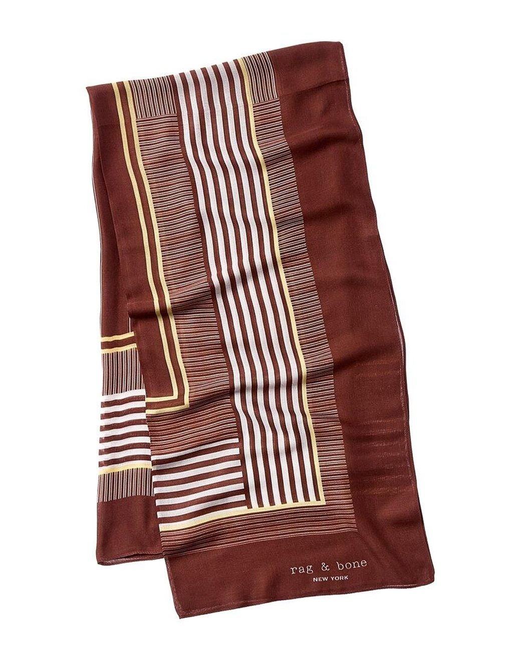 Rag & Bone Red Pinstripe Silk-Blend Scarf