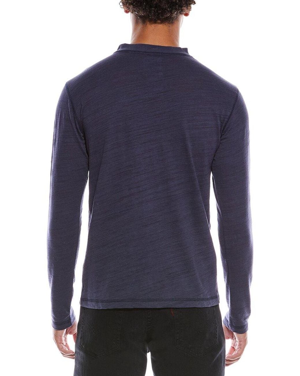 Vintage 1946 Blue Burnout Slub Henley Shirt for men