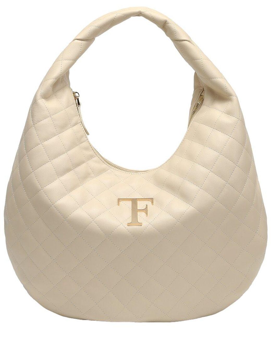 Tiffany & Fred Paris Natural Quilted Sheepskin Hobo
