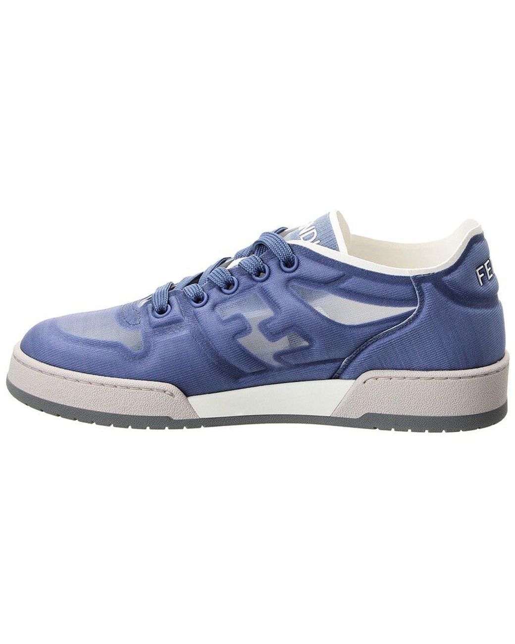 Fendi Blue Match Suede & Mesh Sneaker