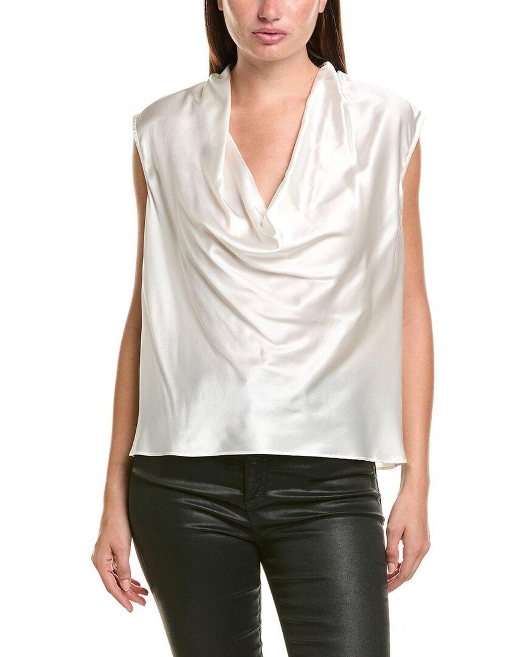 Ramy Brook White Gregory Silk-Blend Top