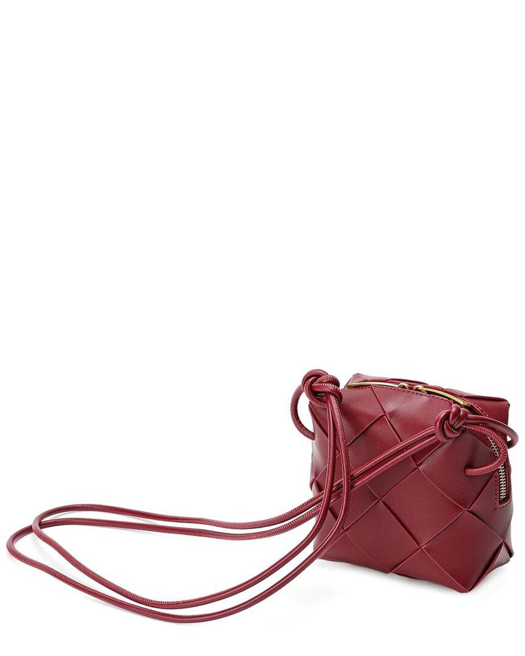 Tiffany & Fred Paris Red Woven Leather Crossbody