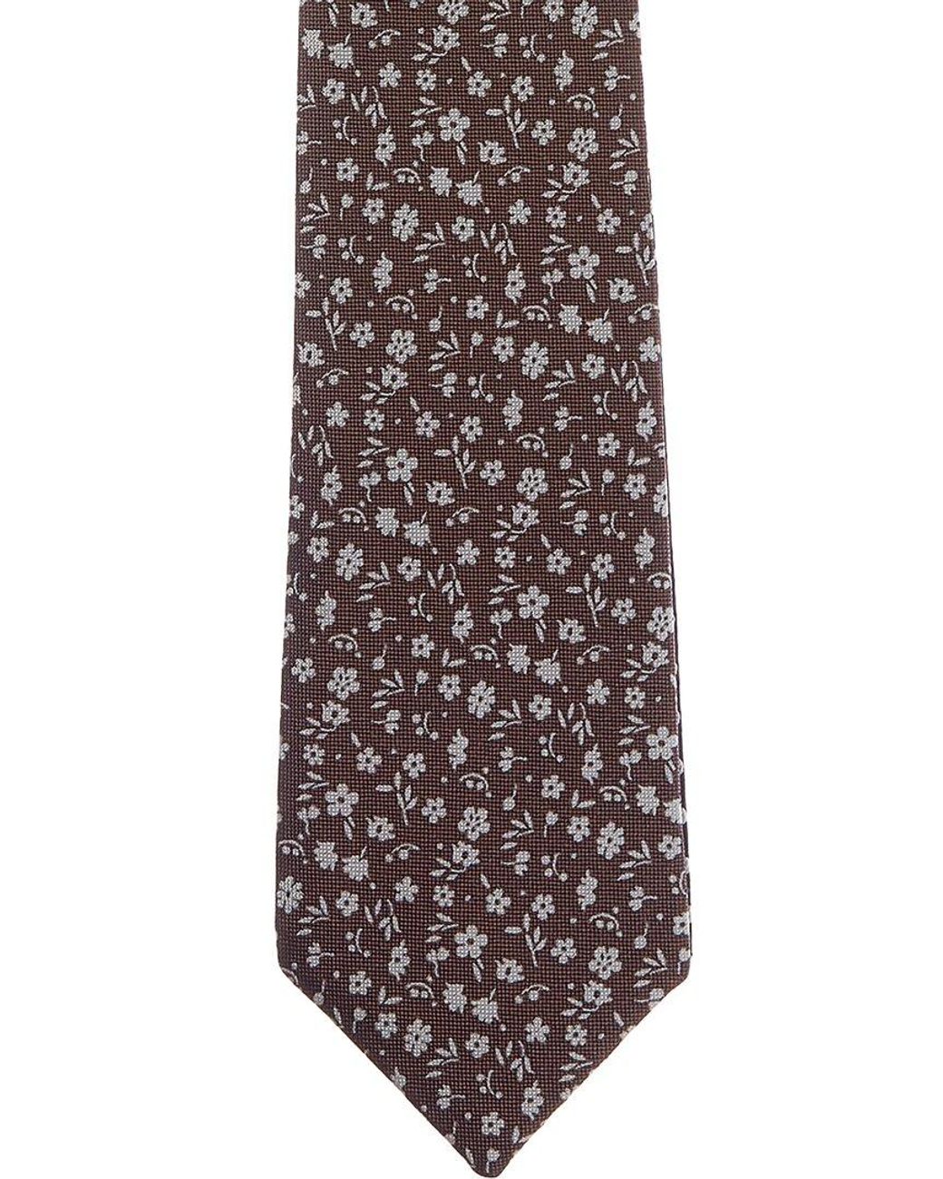 Canali Multicolor Floral/ Dots Reversible Silk Tie for men