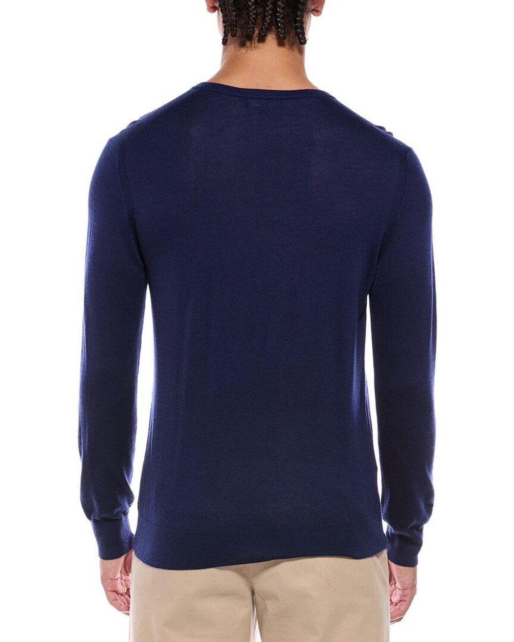 N.Peal Cashmere Blue Conduit Fine Gauge Cashmere & Silk-Blend V-Neck Sweater for men