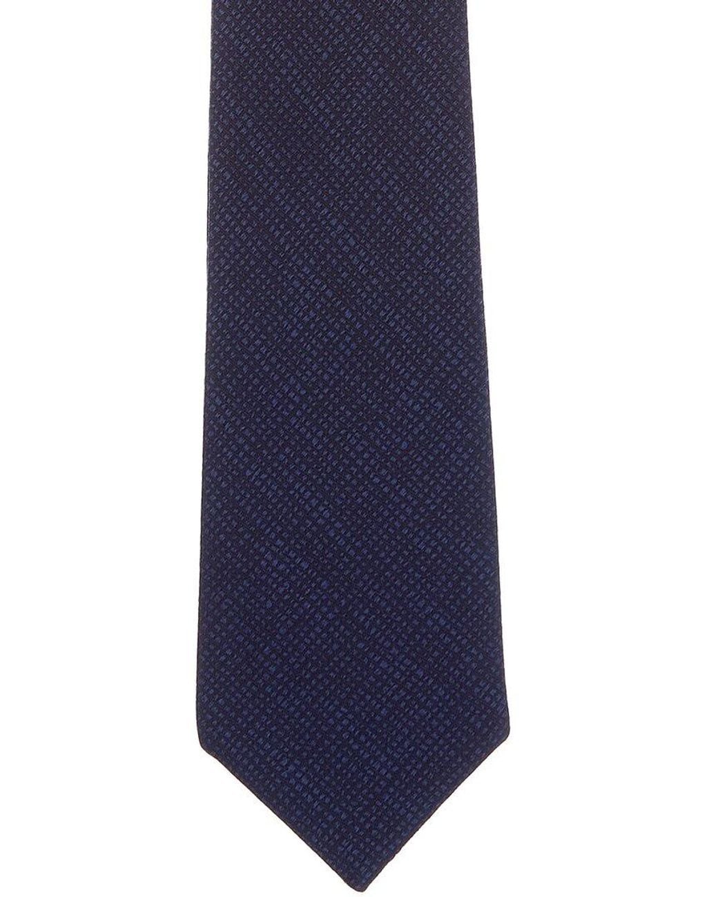 Canali Blue Navy Stripes Reversible Silk Tie for men