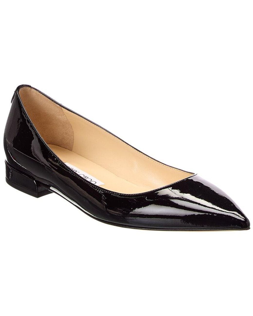 Jimmy Choo Black Alvena Patent Ballerina Flat