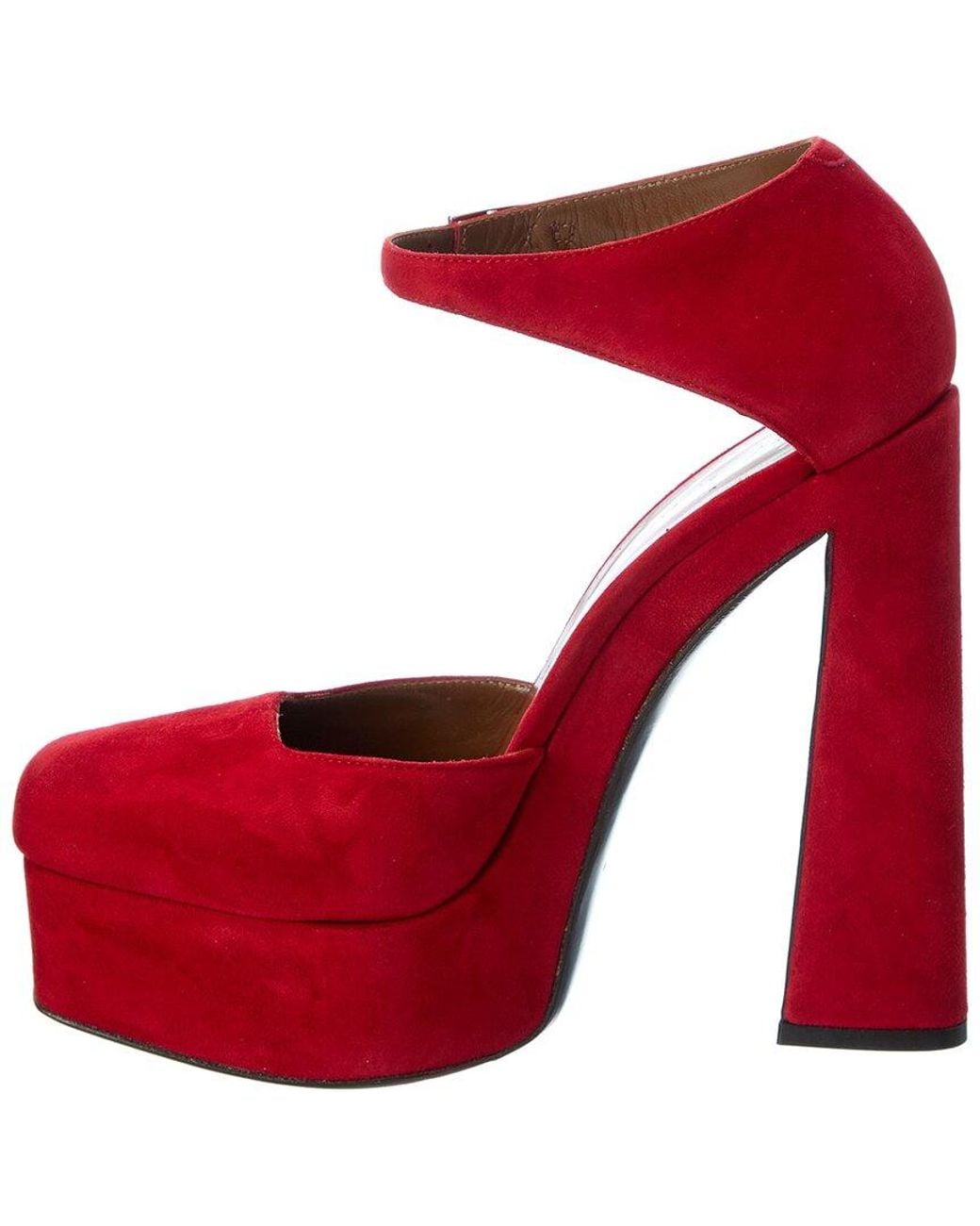 Giuseppe Zanotti Red Caso 100 Suede Platform Pump