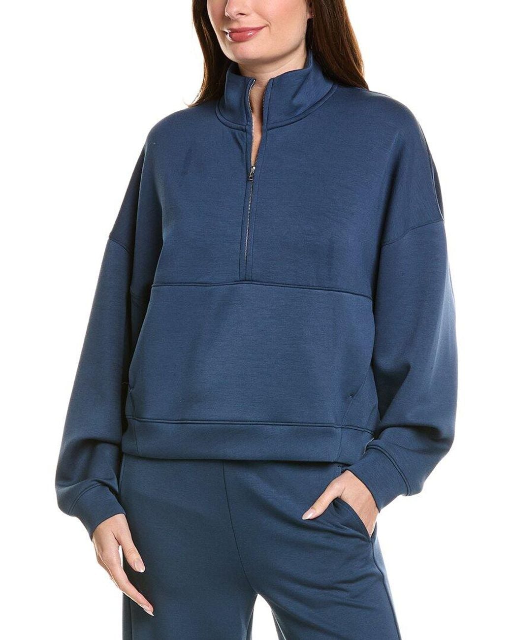 Vintage Havana Blue Cloud Fleece Half Zip Pullover