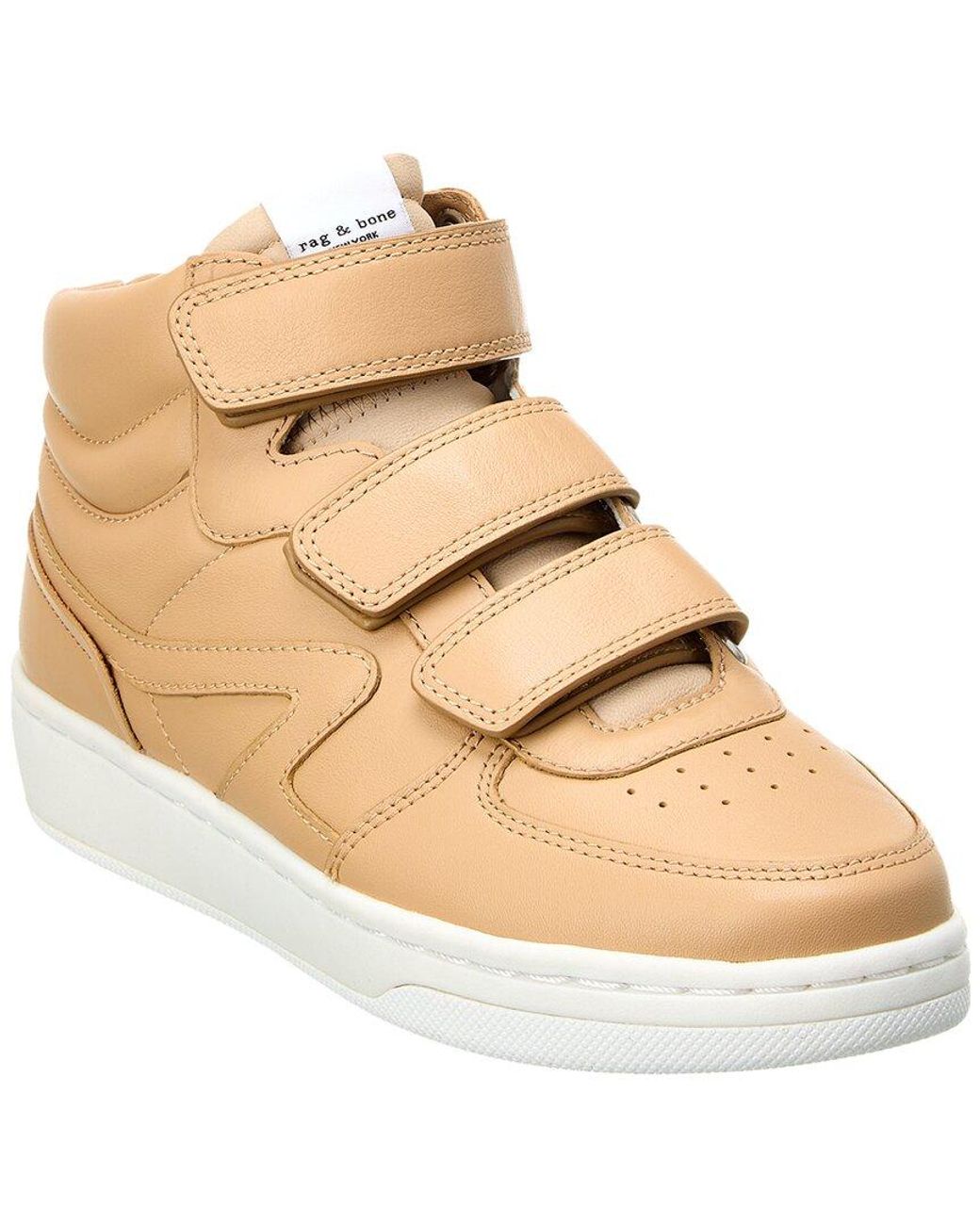 Rag & Bone Retro Court Mid Strap Leather Sneaker in Natural | Lyst