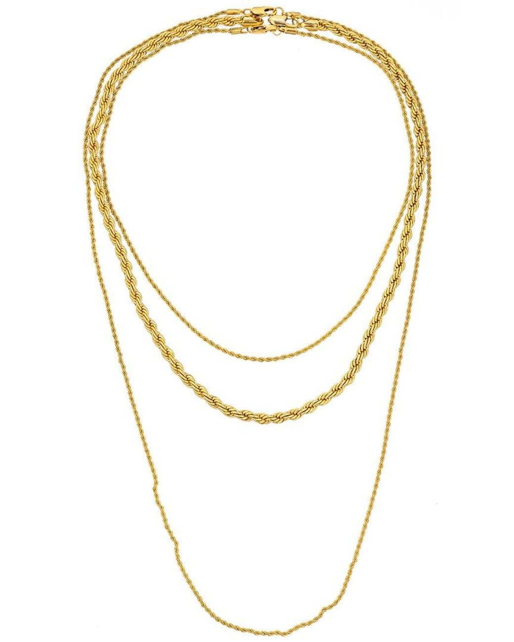 Eye Candy LA Metallic Ellie Triple Chain Drop Necklace
