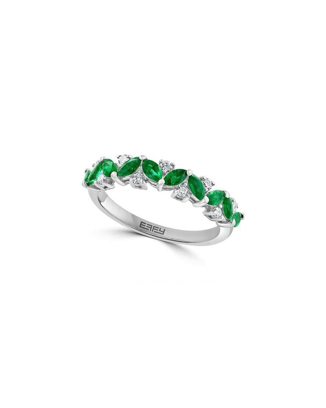 Effy Fine Jewelry Green 14K 1.13 Ct. Tw. Diamond & Emerald Ring
