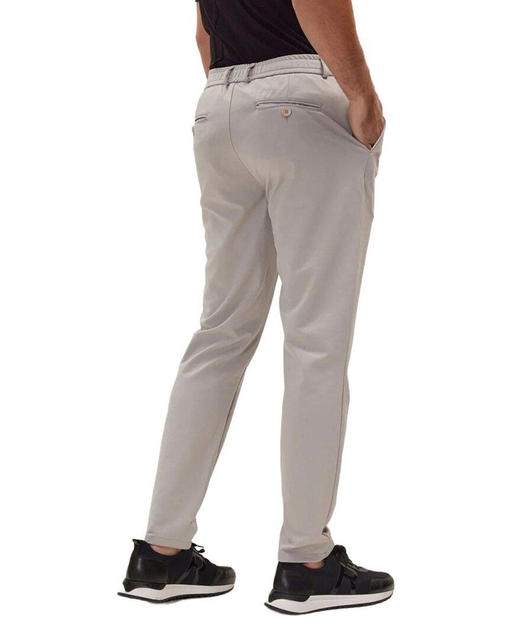 Ron Tomson Gray Fitted Casual Everyday Pant for men