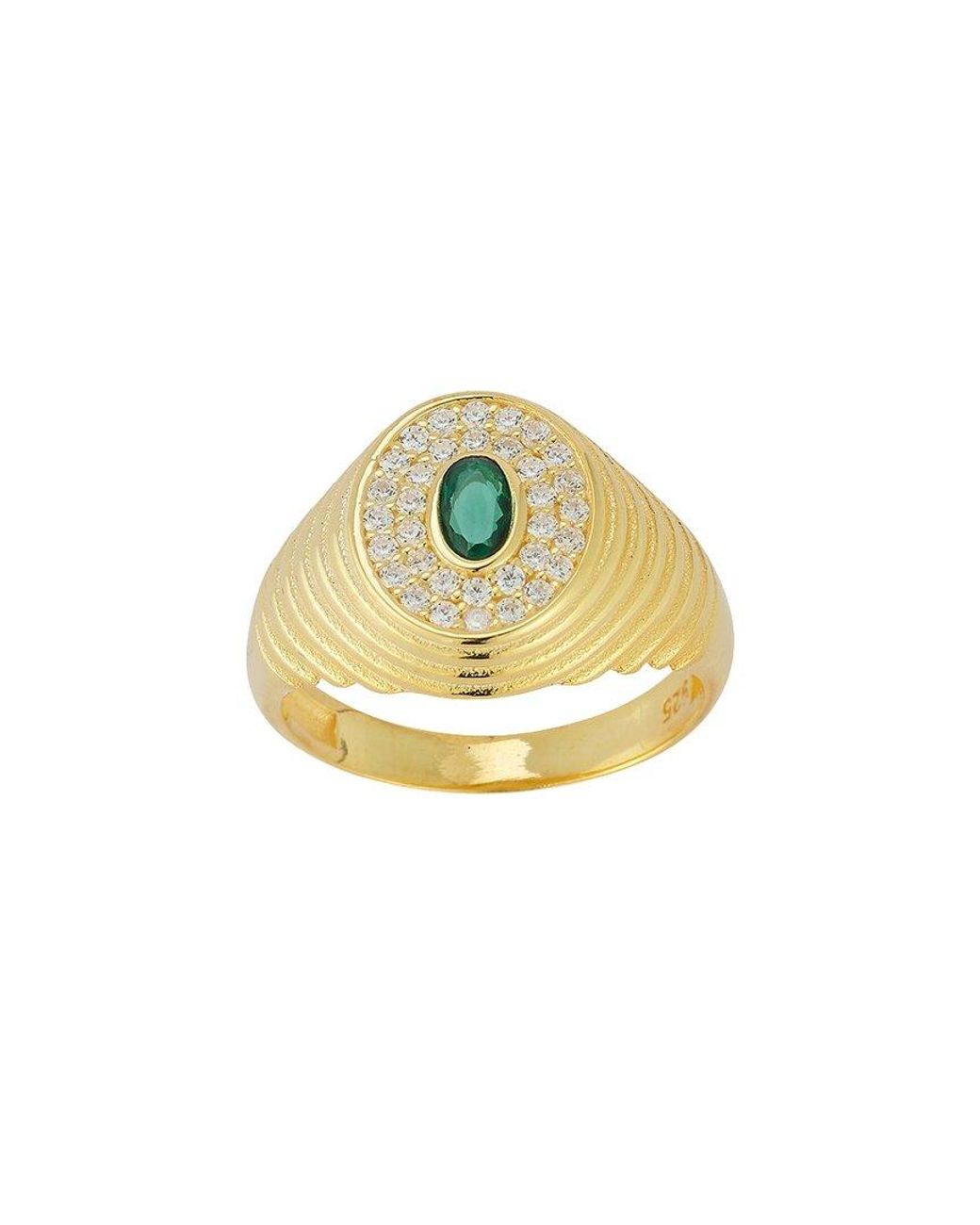 Sphera Milano Metallic 14k Over Silver Cz Vintage Ring