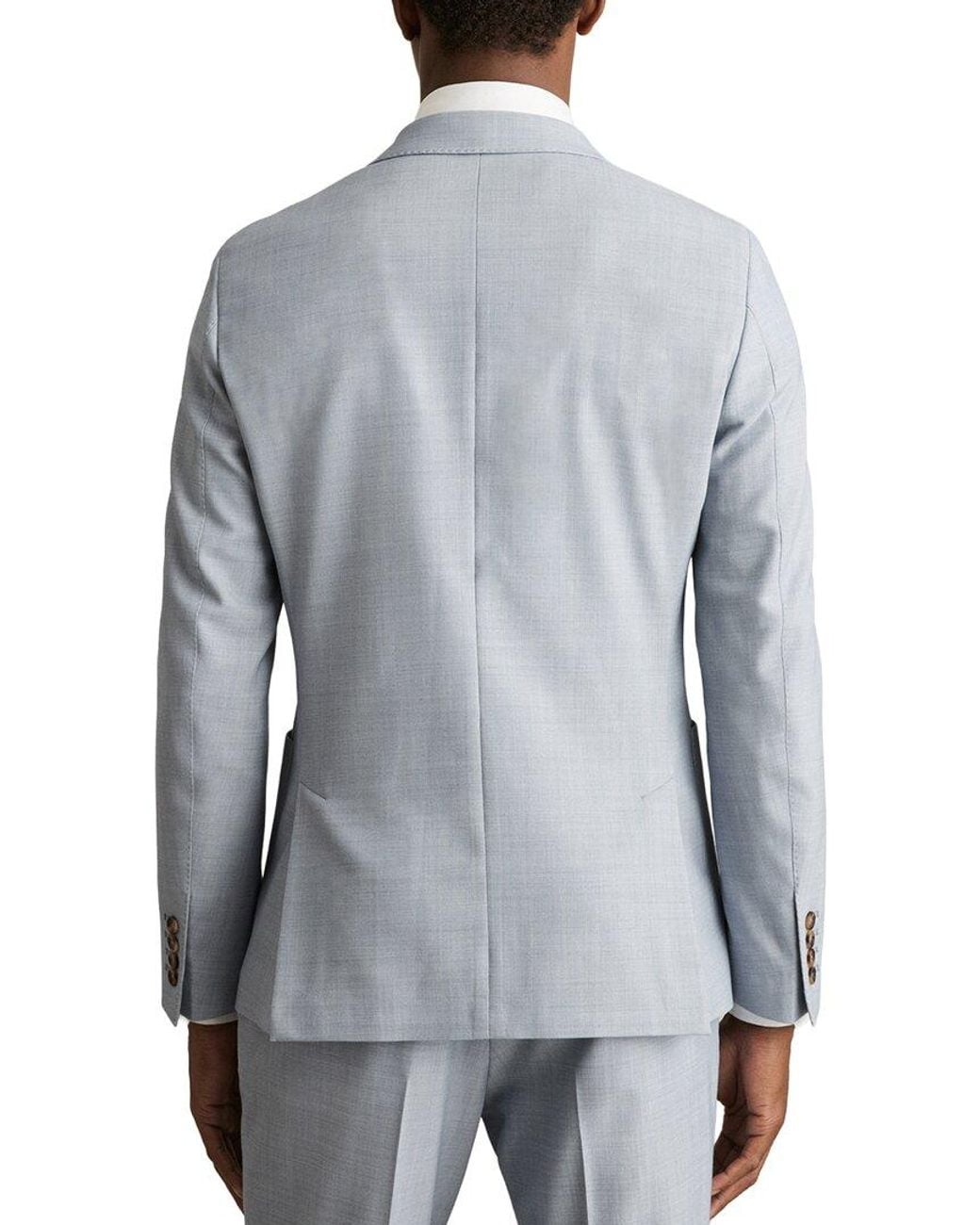 Reiss Gray Belmont Peak Textured Wool-Blend Formal Jacket for men