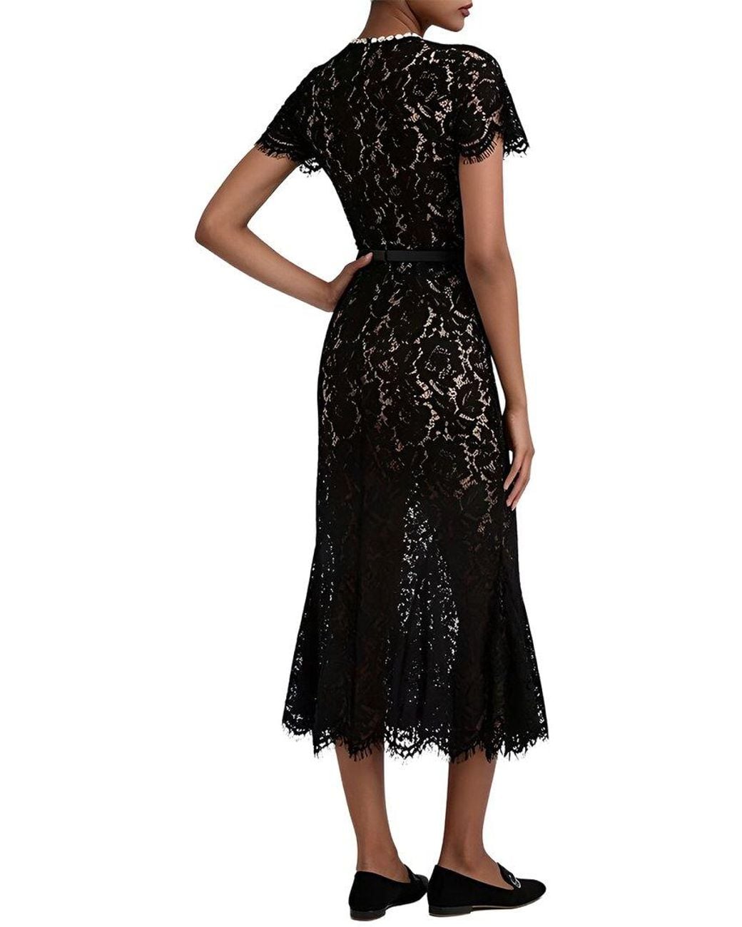 Linda Charm Black Midi Dress