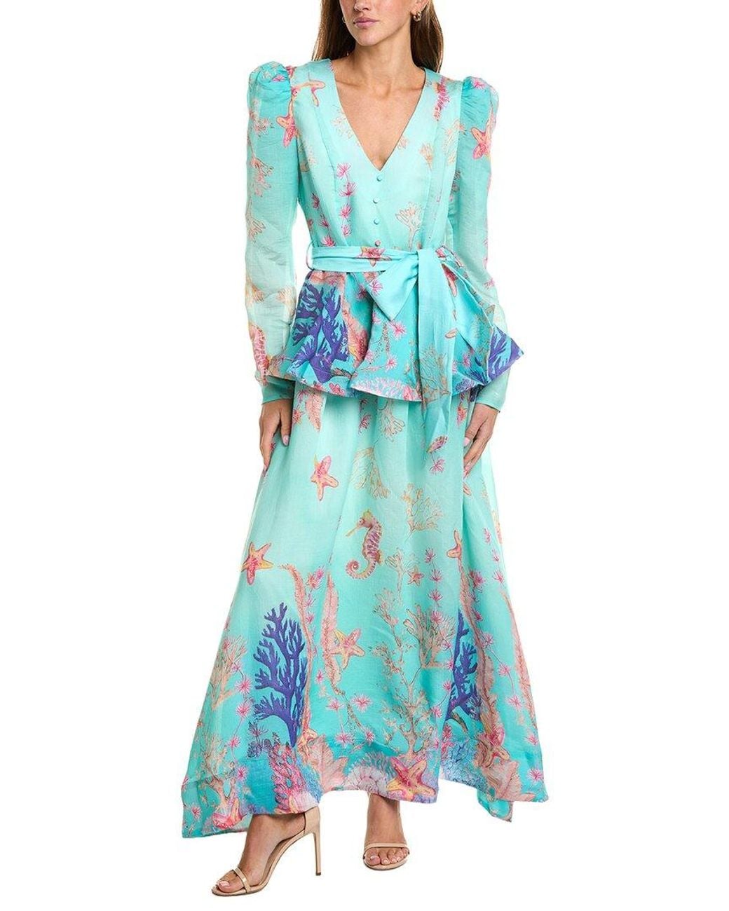Elliatt Blue Coral Long Sleeve Dress