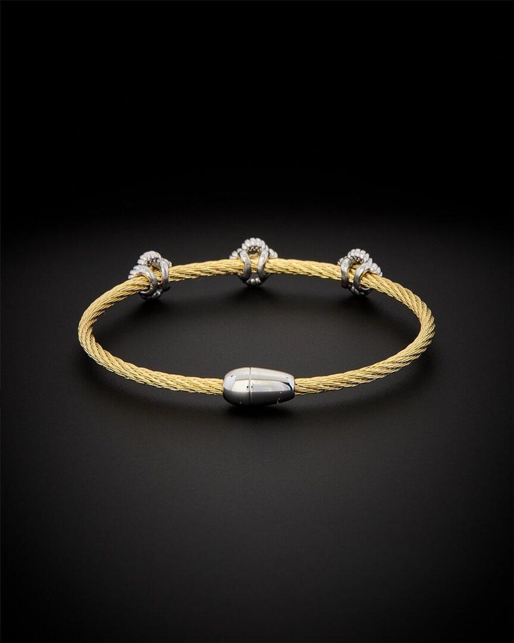 Juvell Black 18k Plated Cz Twisted Mesh Bangle Bracelet
