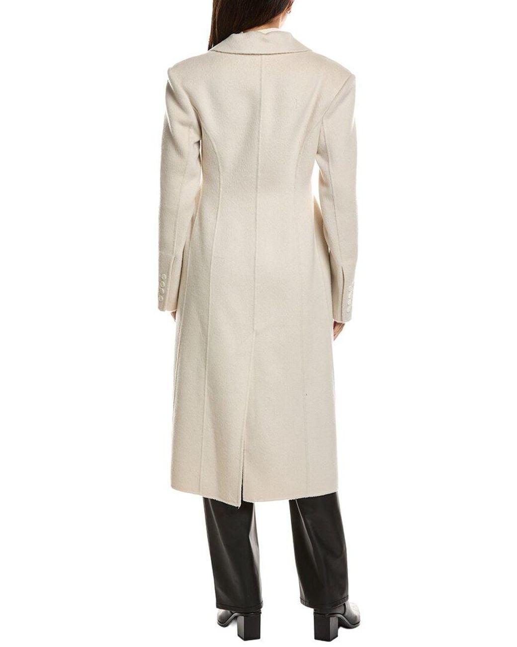 Lamarque Natural Hourglass Wool Coat