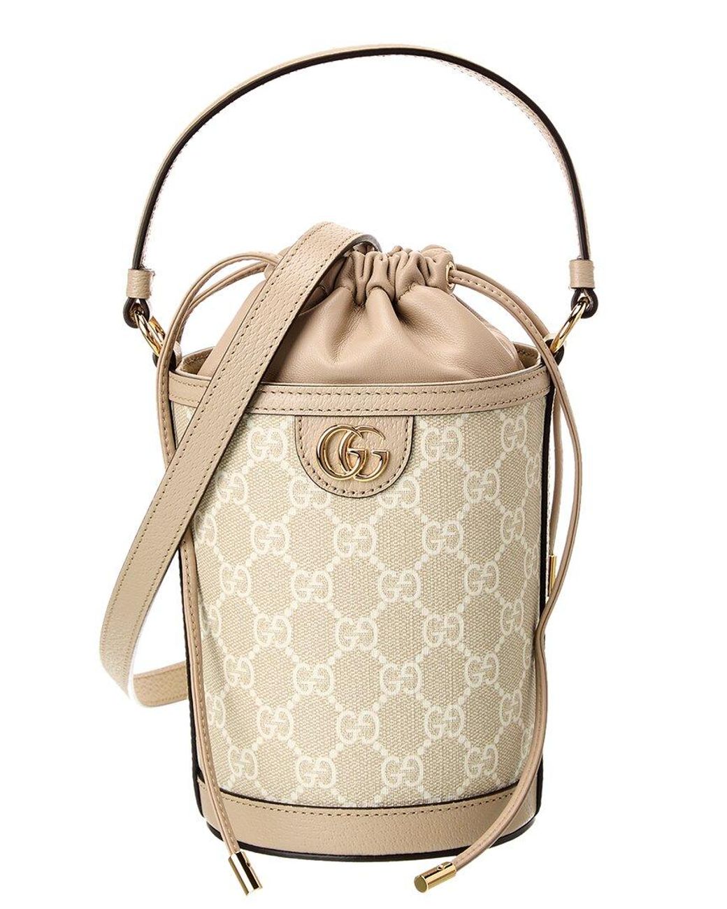 Gucci Ophidia Mini Gg Supreme Canvas Leather Bucket Bag in Natural Lyst Canada