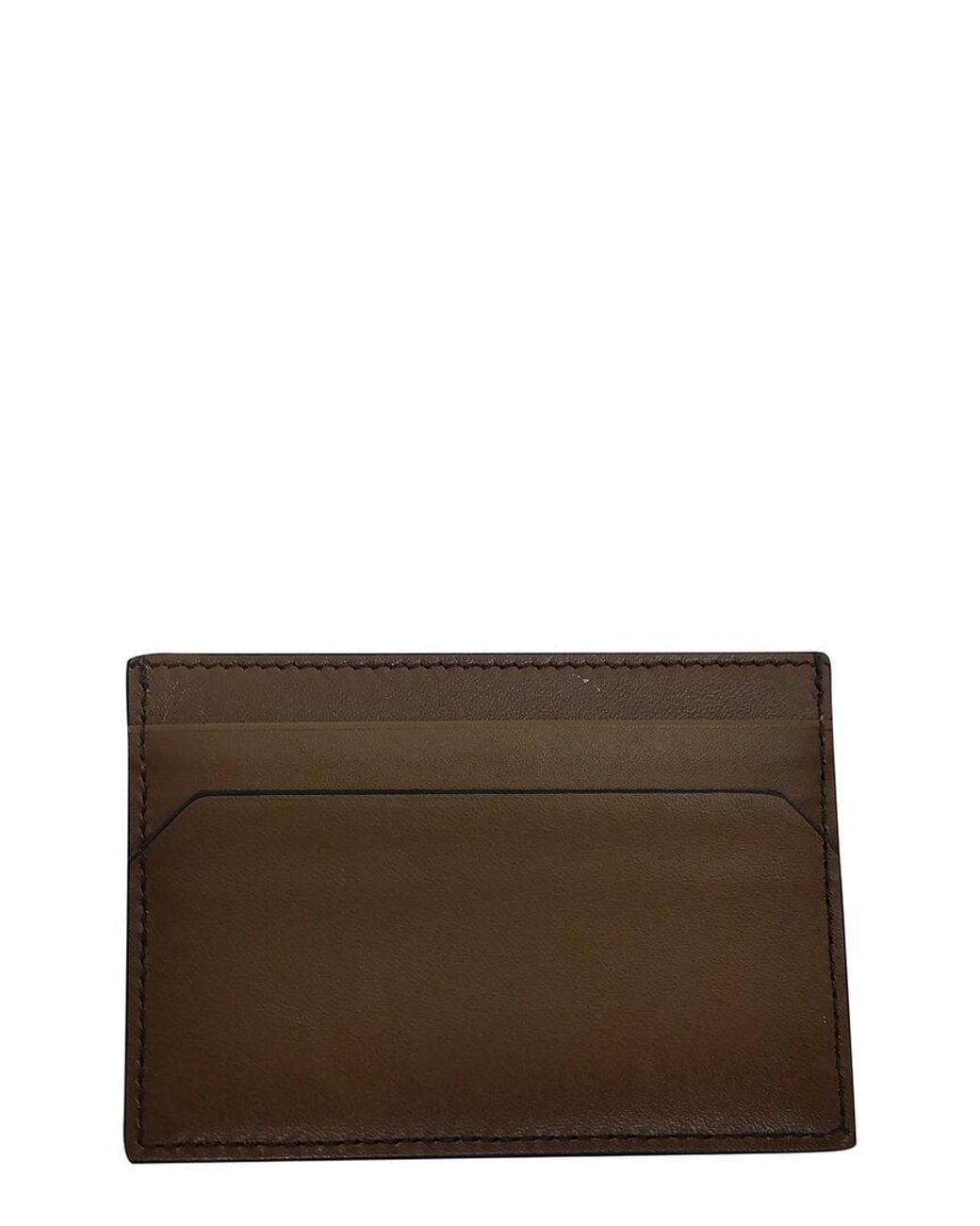 Bally Brown Ochre Sheep Leather Card Holder (authentic Pre-loved)