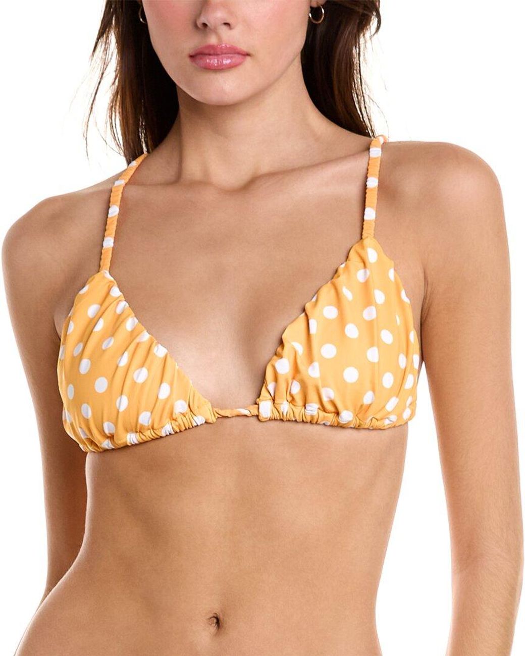 Caroline Constas Yellow Stacia Bikini Top