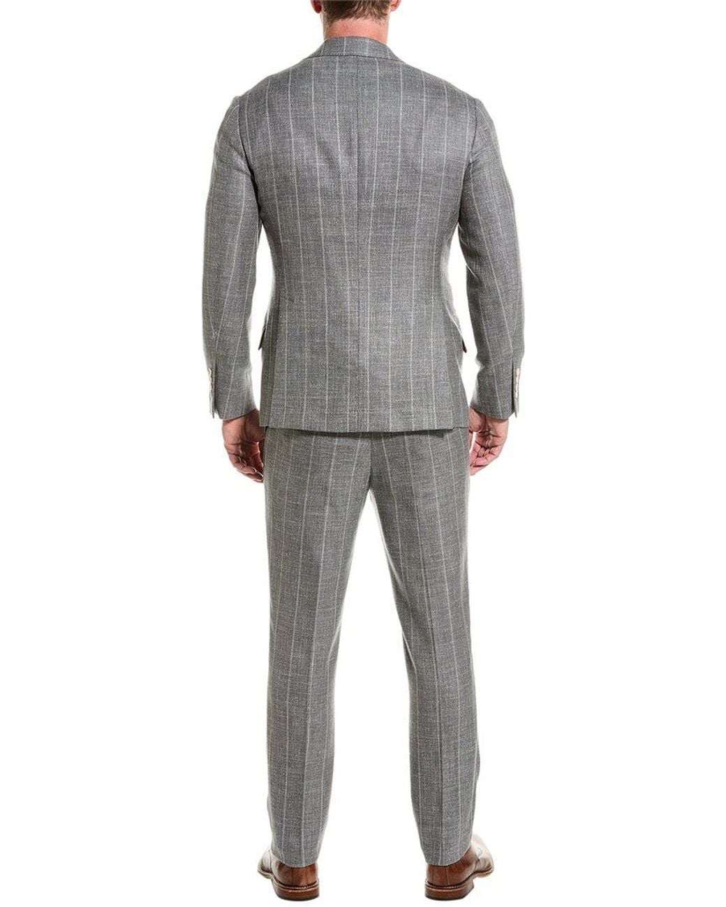 Brunello Cucinelli Gray 2pc Wool, Linen, & Silk-blend Suit for men