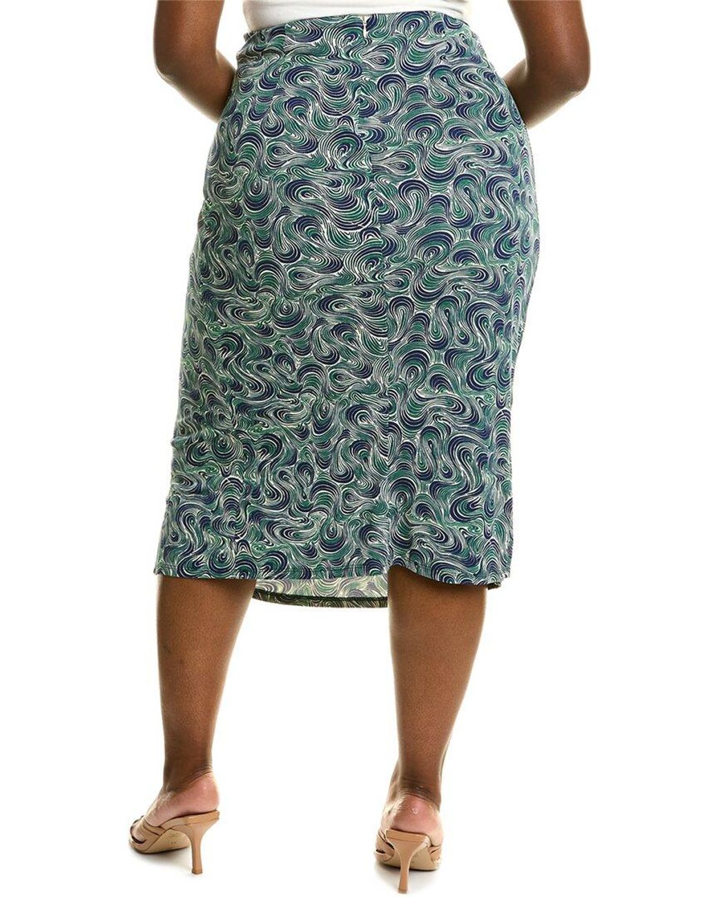 Cinq À Sept Green Swirl Vallory Skirt